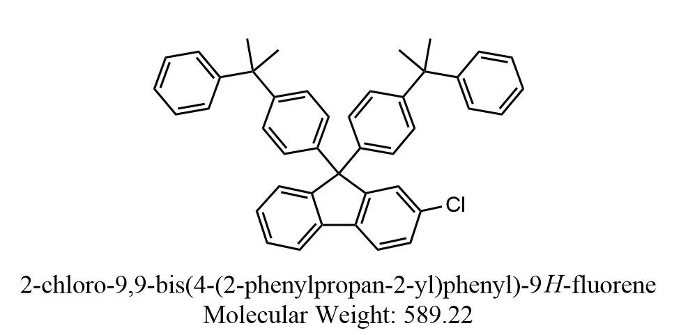 2-Chloro-9,9-bis(4-(2-phenylpropan-2-yl)phenyl)-9H-fluorene structure